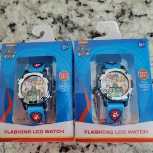 2 NWT Paw Patrol Kids LCD Flashing Watches